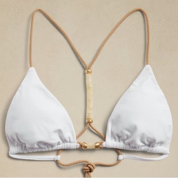 ViX Swimwear by Paula Hermanny Solid BROOKE T Back Bikini Top -  White - Size L - Picture 1 of 7